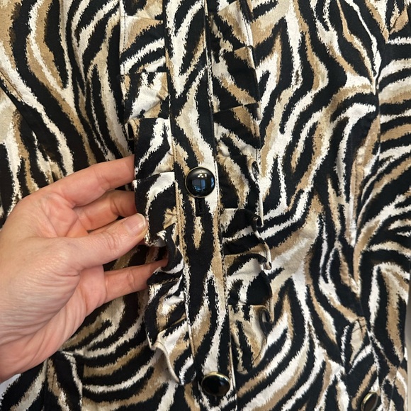 Charter Club Black and White Zebra Print Blouse - Picture 3 of 5